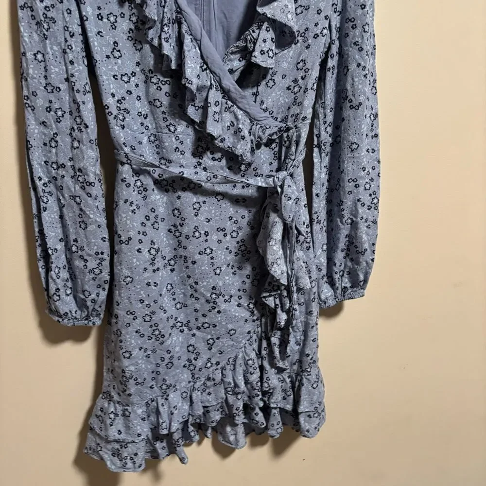 Bardot Girl's Georgie Frill Dress Blue Floral- Size 16